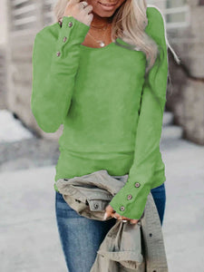 Hot Sale Solid Color Crewneck Long Sleeve T-Shirt