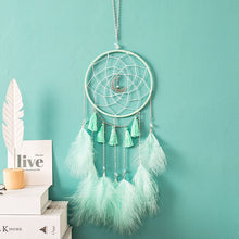 Load image into Gallery viewer, Original silver gray dream catcher 2 ring Indian feather hanging art gifts to bestie friends creative valentine&#39;s day gifts