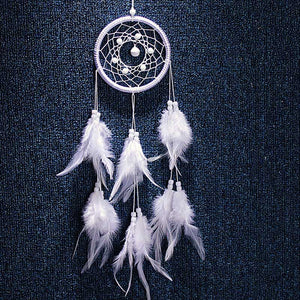 Original silver gray dream catcher 2 ring Indian feather hanging art gifts to bestie friends creative valentine's day gifts