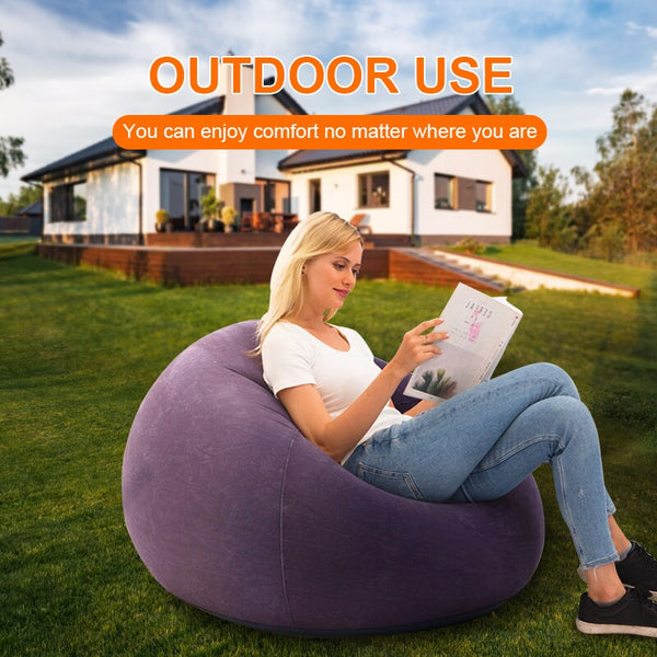 Outdoor Large Lazy Inflatable Sofa Sleeping Chair PVC Lounger Seat Bean Bag Compressible Sofa Pouf Puff Couch Tatami Living Room