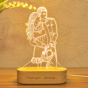Personalized Custom Photo 3D Lamp Text Customized Bedroom Night Light Wedding Anniversary Birthday Gift