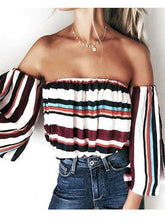Load image into Gallery viewer, Sexy Off The Shoulder Five-Point Sleeves Tops T-Shirt