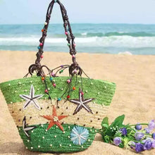 Load image into Gallery viewer, Bohemia Starfish Embroidery Seaside Holiday Beach Straw Shoulder Bag