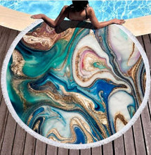 Load image into Gallery viewer, Round Colorful Quicksand Pattern Microfiber Shower Bath Towel Beach Mat