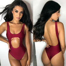 Load image into Gallery viewer, Solid Color Sexy Hollow Solid One-piece Swimwear