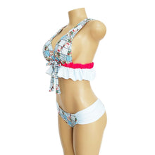 Load image into Gallery viewer, V-Neck Bow Knot Floral Print Bikini Set