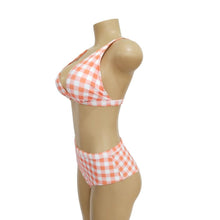 Load image into Gallery viewer, Plaid High Waist Ladies Two-piece Bikini