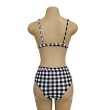 Load image into Gallery viewer, Plaid High Waist Ladies Two-piece Bikini