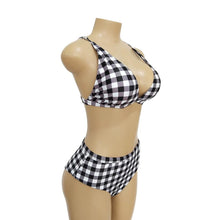 Load image into Gallery viewer, Plaid High Waist Ladies Two-piece Bikini