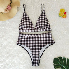 Load image into Gallery viewer, Plaid High Waist Ladies Two-piece Bikini