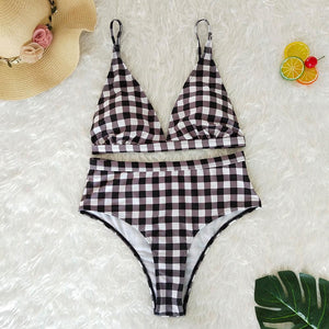 Plaid High Waist Ladies Two-piece Bikini