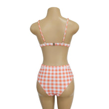 Load image into Gallery viewer, Plaid High Waist Ladies Two-piece Bikini