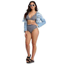 Load image into Gallery viewer, Plaid High Waist Ladies Two-piece Bikini