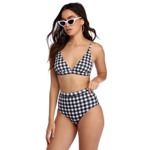 Load image into Gallery viewer, Plaid High Waist Ladies Two-piece Bikini