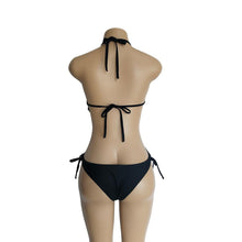 Load image into Gallery viewer, Deep V-neck Tassels Halterneck One-piece Swimwear