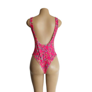 Keys Pattern Print One Piece Swimsuit