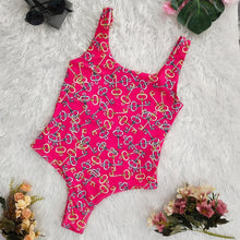 Load image into Gallery viewer, Keys Pattern Print One Piece Swimsuit