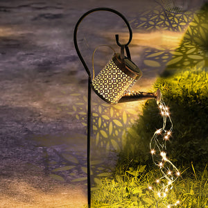 Solar Watering Can Light Hanging Kettle Lantern Light Waterproof Garden Decor Metal Retro Lamp for Outdoor Table Patio Lawn YarD