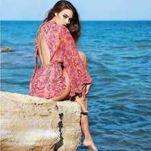 Load image into Gallery viewer, Sexy Backless Lace-up Floral Summer Jumpsuit Romper