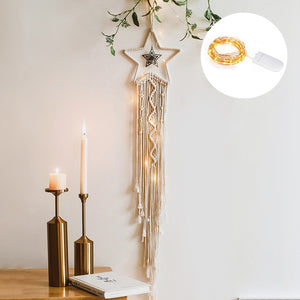 Star Moon Sun Dream Catcher Boho Home Wall Decor Girls Kids Nursery Garden Decoration Outdoor Gifts With Light