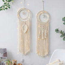 Load image into Gallery viewer, Star Moon Sun Dream Catcher Boho Home Wall Decor Girls Kids Nursery Garden Decoration Outdoor Gifts With Light