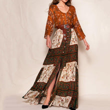 Load image into Gallery viewer, Summer Fashion Print Bohemian Floral Patchwork Casual Beach Maxi Dress