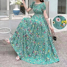 Load image into Gallery viewer, Summer Woman Clothing Loose Bohemian Floral Cotton Beach Korean Style Off-Shoulder Print Casual Vintage Vestidos Robe Maxi Dress