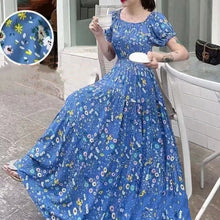 Load image into Gallery viewer, Summer Woman Clothing Loose Bohemian Floral Cotton Beach Korean Style Off-Shoulder Print Casual Vintage Vestidos Robe Maxi Dress