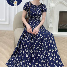 Load image into Gallery viewer, Summer Woman Clothing Loose Bohemian Floral Cotton Beach Korean Style Off-Shoulder Print Casual Vintage Vestidos Robe Maxi Dress