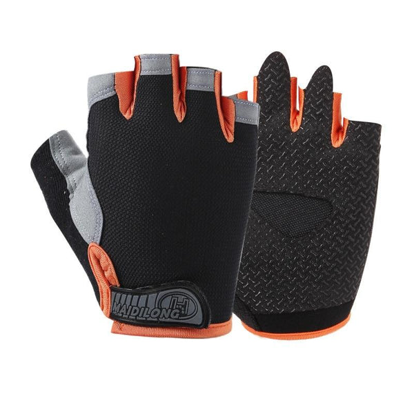 Summer men/women fitness gloves gym weightlifting cycling yoga bodybuilding training thin breathable non-slip half finger gloves -2