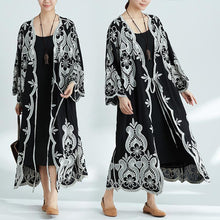 Load image into Gallery viewer, Plus-Size Increase Long Cardigan Tie Shawl National Style Retro Wild Sun Protection Clothing