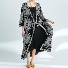 Load image into Gallery viewer, Plus-Size Increase Long Cardigan Tie Shawl National Style Retro Wild Sun Protection Clothing