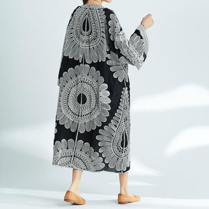 Plus-Size Increase Long Cardigan Tie Shawl National Style Retro Wild Sun Protection Clothing