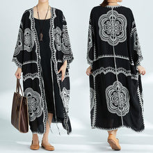 Load image into Gallery viewer, Plus-Size Increase Long Cardigan Tie Shawl National Style Retro Wild Sun Protection Clothing