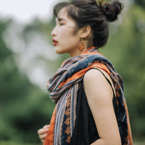 Travel shawl dual-purpose desert sunscreen literary and ethnic style photo scarf women winter versatile