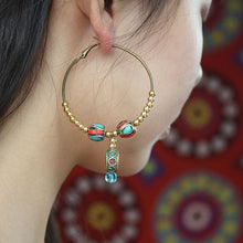Load image into Gallery viewer, Original Ethnic Style Earrings Nepal Earrings Tibetan Earrings Large Circle Female Earrings Vintage Earrings