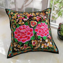 Load image into Gallery viewer, Ethnic Style Flower Embroidered Pillow Cover Cushion Cover