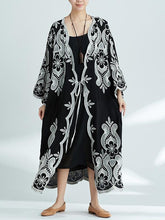 Load image into Gallery viewer, Plus-Size Increase Long Cardigan Tie Shawl National Style Retro Wild Sun Protection Clothing