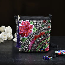 Load image into Gallery viewer, Ethnic style women&#39;s bag embroidery bag embroidered canvas bag coin purse small bag women&#39;s bag clutch bag mini cross-body bag