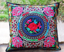 Load image into Gallery viewer, Ethnic Style Flower Embroidered Pillow Cover Cushion Cover