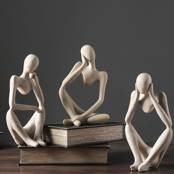 Abstract Thinker Statue Resin Figurine Office Home  Decoration Desktop Decor Handmade Crafts Sculpture Modern Art
