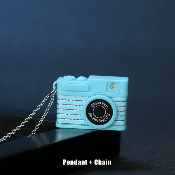Vintage Camera Pendant Necklace Long Chain Punk Jewelry for Women Man Light Glowing Camera Chains Necklaces Friendship Gifts