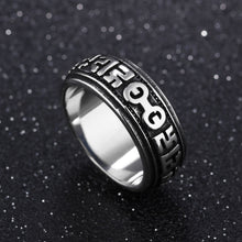 Load image into Gallery viewer, Vintage Tibetan Om Mani Padme Hum Men Rotating Fashion Men&#39;s Titanium Steel Rings for women Retro Six-Word Mantra Sutra Ring