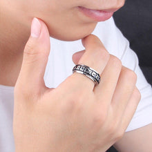 Load image into Gallery viewer, Vintage Tibetan Om Mani Padme Hum Men Rotating Fashion Men&#39;s Titanium Steel Rings for women Retro Six-Word Mantra Sutra Ring