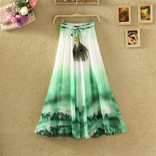 Load image into Gallery viewer, Print Floral Boho Style Long Skirt Huge Hem Chiffon Bohemian Skirt - 3