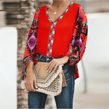 Load image into Gallery viewer, Autumn Floral Print Loose Casual Long-sleeved Women Shirt Tops