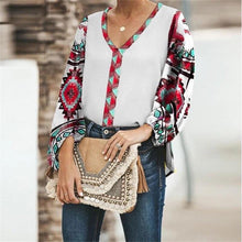 Load image into Gallery viewer, Autumn Floral Print Loose Casual Long-sleeved Women Shirt Tops