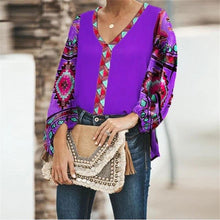 Load image into Gallery viewer, Autumn Floral Print Loose Casual Long-sleeved Women Shirt Tops