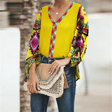 Load image into Gallery viewer, Autumn Floral Print Loose Casual Long-sleeved Women Shirt Tops