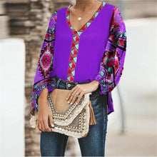 Load image into Gallery viewer, Autumn Floral Print Loose Casual Long-sleeved Women Shirt Tops
